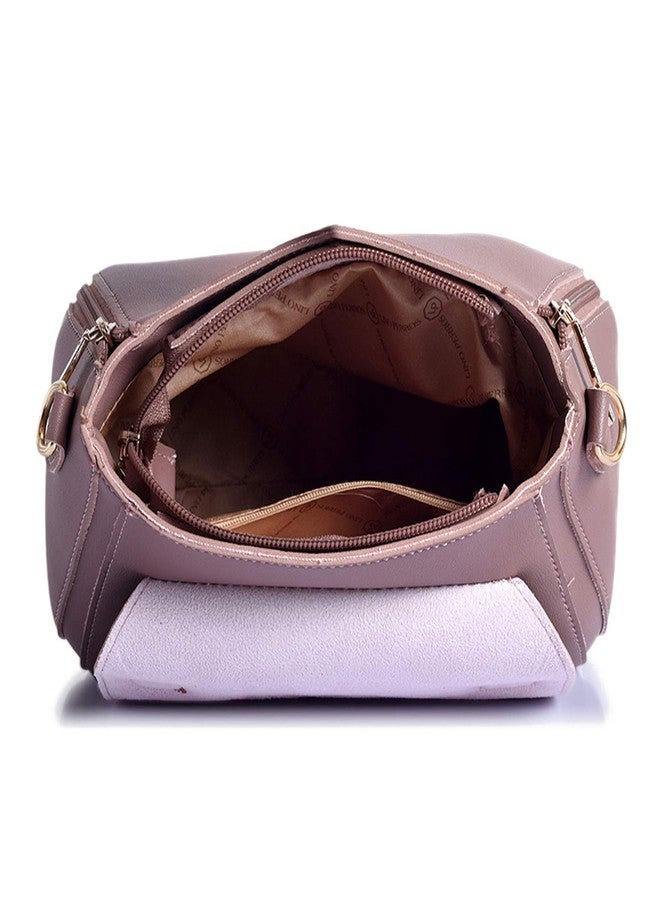 Lino Perros Lavendar Leatherette Satchel (Purple) - Image 5